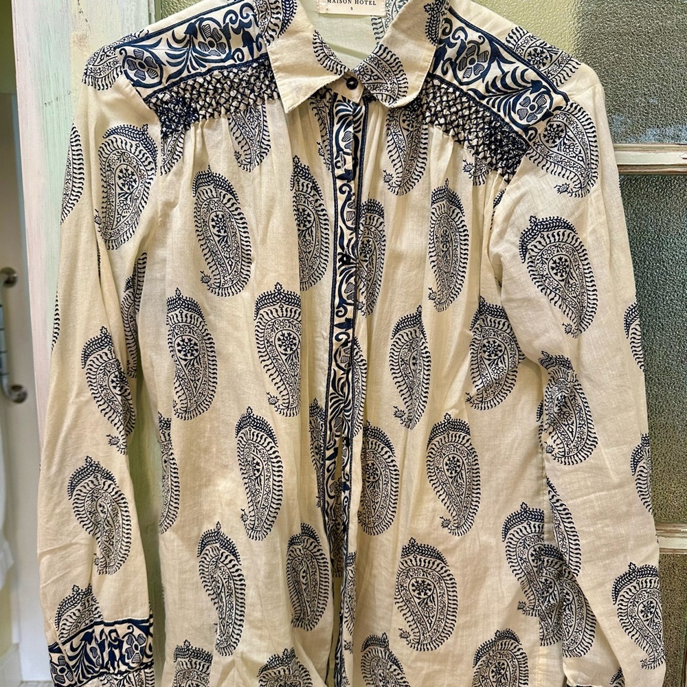 Maison Hotel Blue Paisley Shirt